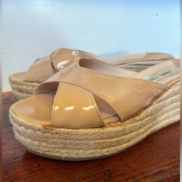 Jimmy Choo Espadrille Wedge Sandal Patent Leather - Picture 3 of 6